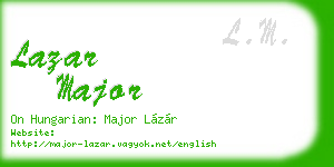 lazar major business card