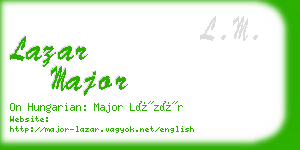 lazar major business card